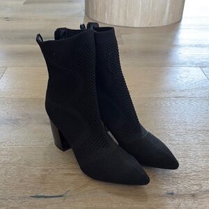 Jeffrey Campbell Black Heeled Boots with Sleek Pointed Toe